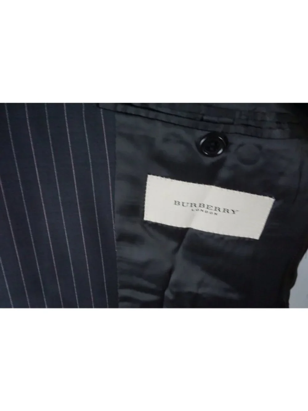 Burberry London Blue Striped Silk Blend 2 Pc Suit Jacket Pants 46R EU BRAND NEW